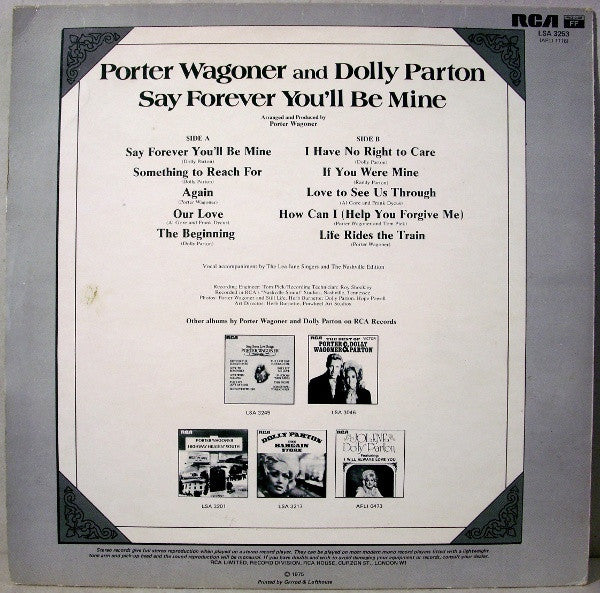 Porter Wagoner And Dolly Parton : Say Forever You'll Be Mine (LP, Album)