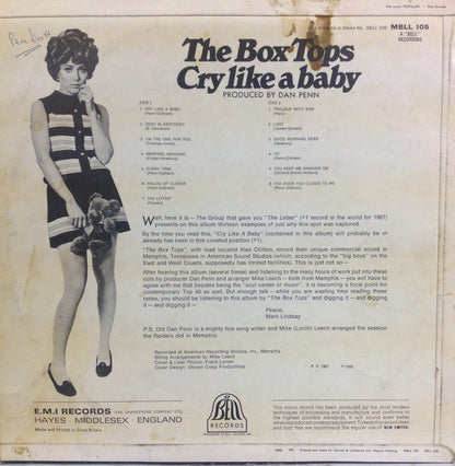 Box Tops : Cry Like A Baby (LP, Album, Mono)