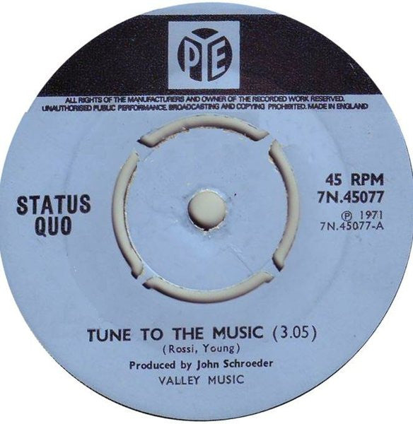 Status Quo : Tune To The Music (7", Single)