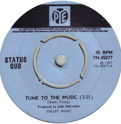 Status Quo : Tune To The Music (7", Single)