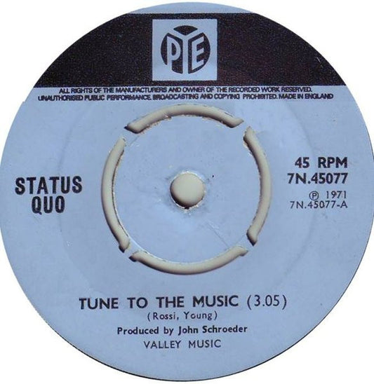 Status Quo : Tune To The Music (7", Single)