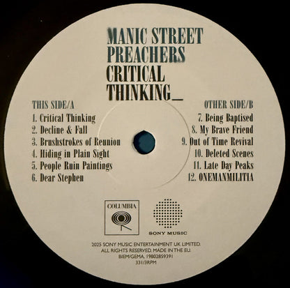 Manic Street Preachers : Critical Thinking (LP, Album, Ltd, Alt)