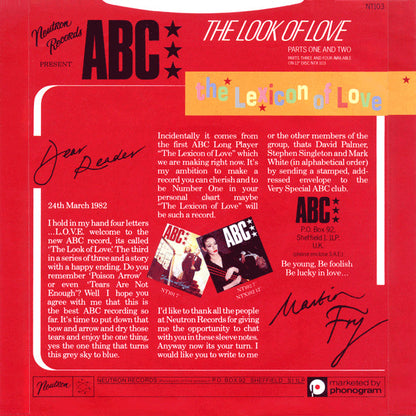 ABC : The Look Of Love (Parts One And Two) (7", Single, Red)