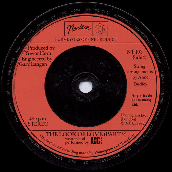 ABC : The Look Of Love (Parts One And Two) (7", Single, Red)