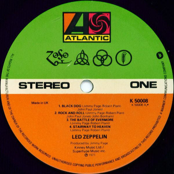 Led Zeppelin : Untitled (LP, Album, RE, Gat)