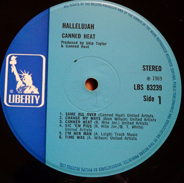Canned Heat : Hallelujah (LP, Album, Blu)