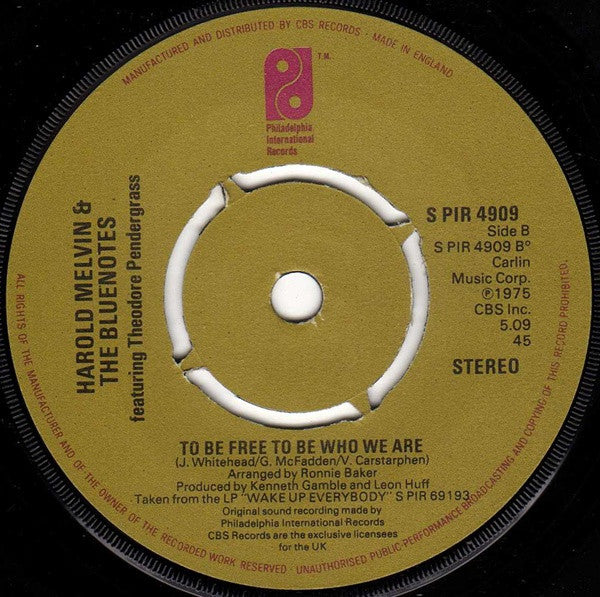 Harold Melvin & The Bluenotes* : Don't Leave Me This Way (7", Single, 4-p)