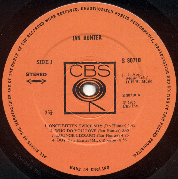 Ian Hunter : Ian Hunter (LP, Album)
