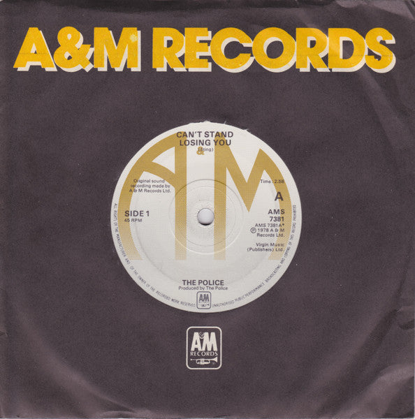 The Police : Can't Stand Losing You (7", Single, RE)