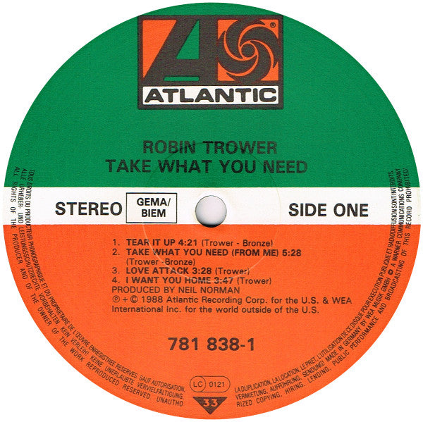 Robin Trower : Take What You Need (LP, Album)