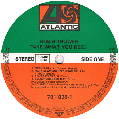 Robin Trower : Take What You Need (LP, Album)