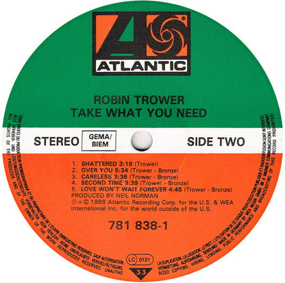 Robin Trower : Take What You Need (LP, Album)