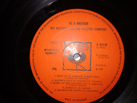 Big Brother And The Holding Co.* : Be A Brother (LP, Album)