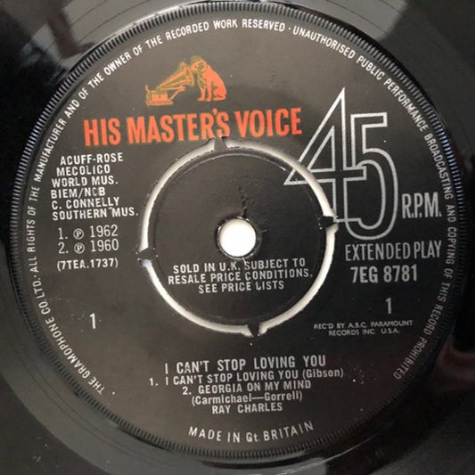 Ray Charles : I Can't Stop Loving You (7", EP)