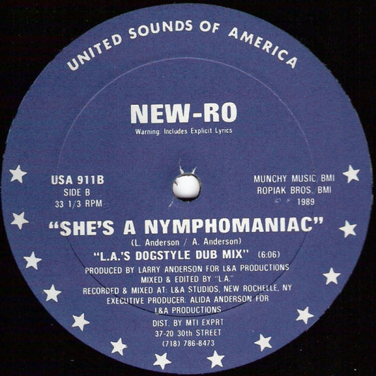 New-Ro : She's A Nymphomaniac (12", Blu)
