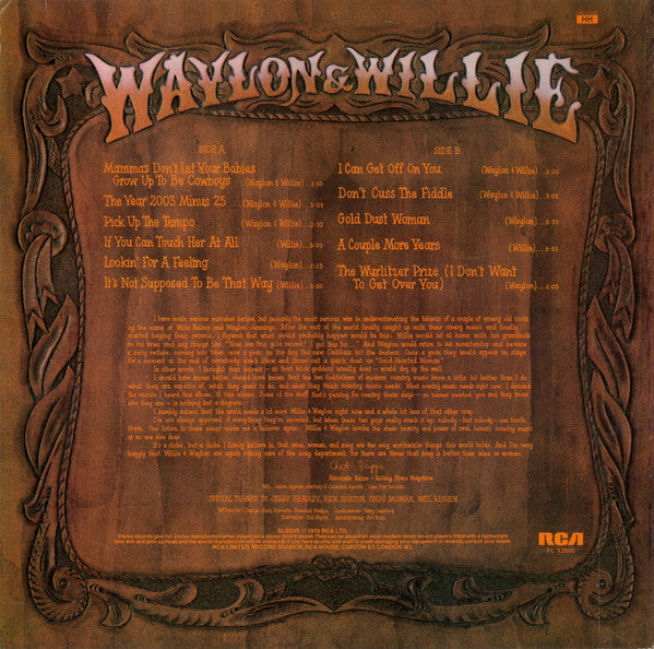 Waylon & Willie* : Waylon & Willie (LP, Album, Emb)