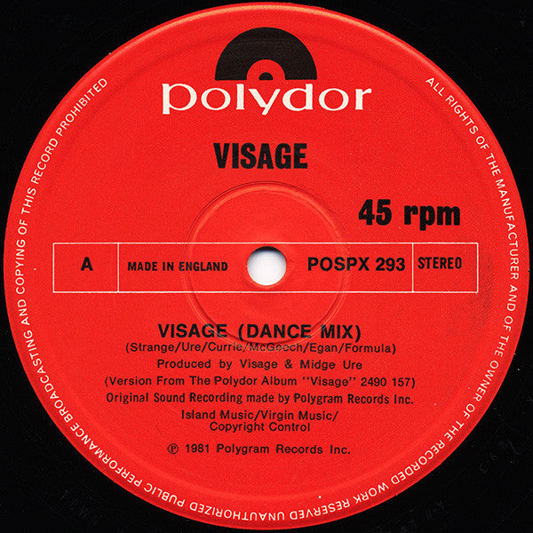 Visage : Visage (12", Single)