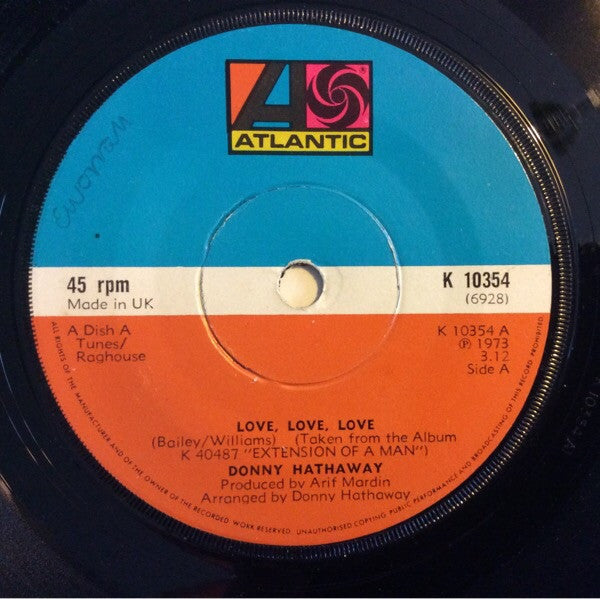 Donny Hathaway : Love, Love, Love / Someday We'll All Be Free (7", Single, Sol)