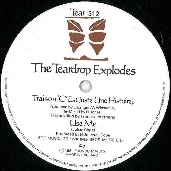 The Teardrop Explodes : Treason (It's Just A Story) (12", Single)