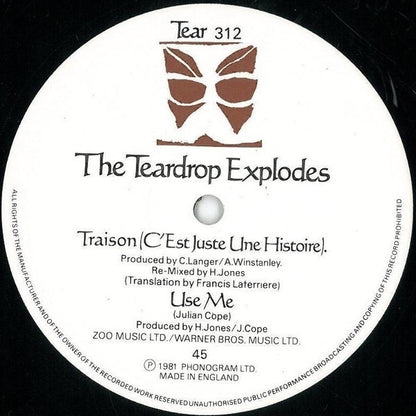 The Teardrop Explodes : Treason (It's Just A Story) (12", Single)