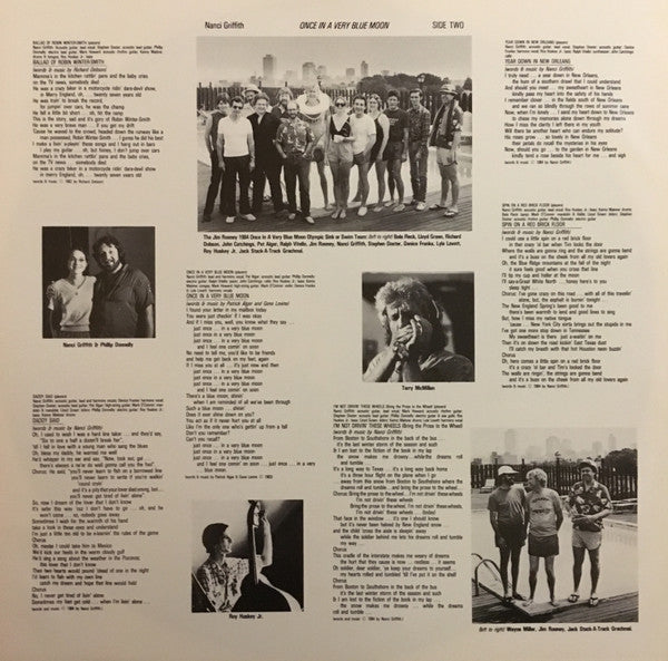 Nanci Griffith : Once In A Very Blue Moon (LP, Album, RE)