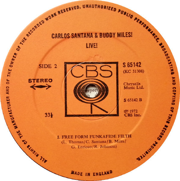 Carlos Santana & Buddy Miles : Carlos Santana & Buddy Miles! Live ! (LP, Album, RP)