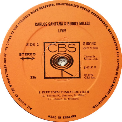 Carlos Santana & Buddy Miles : Carlos Santana & Buddy Miles! Live ! (LP, Album, RP)