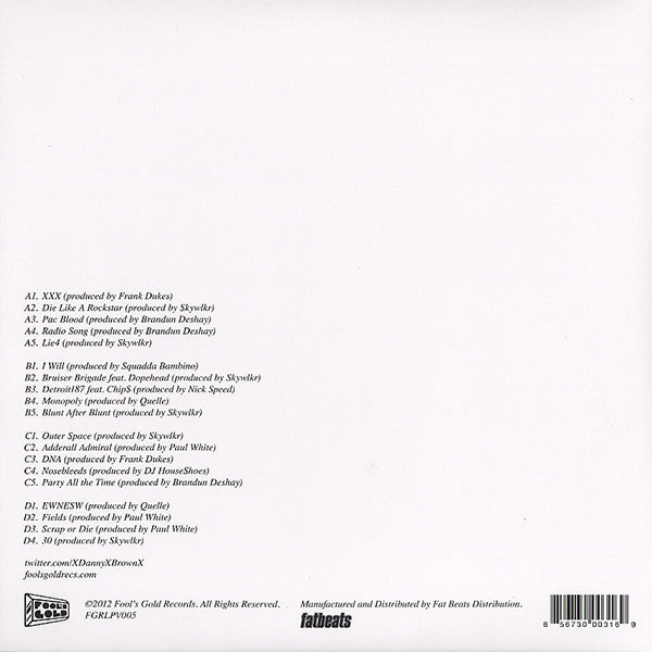 Danny Brown (2) : XXX (2xLP, Album, Gat)