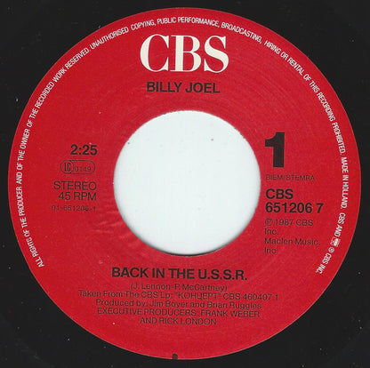 Billy Joel : Back In The U.S.S.R. (7", Single)