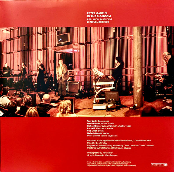 Peter Gabriel : In The Big Room (2xLP, Album)