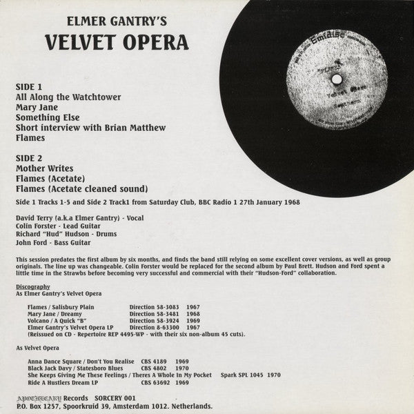 Elmer Gantry's Velvet Opera : Elmer Gantry's Velvet Opera (12", EP, Oli)