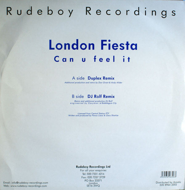 London Fiesta : Can U Feel It (Duplex And DJ Rolf Remixes) (12")