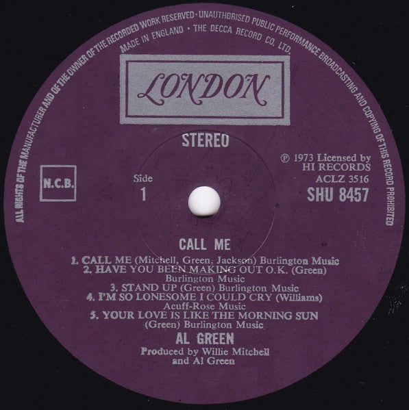 Al Green : Call Me (LP, Album)