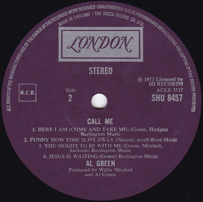 Al Green : Call Me (LP, Album)