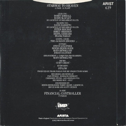 Far Corporation : Stairway To Heaven (7", Single, Blu)