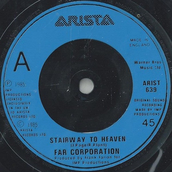 Far Corporation : Stairway To Heaven (7", Single, Blu)