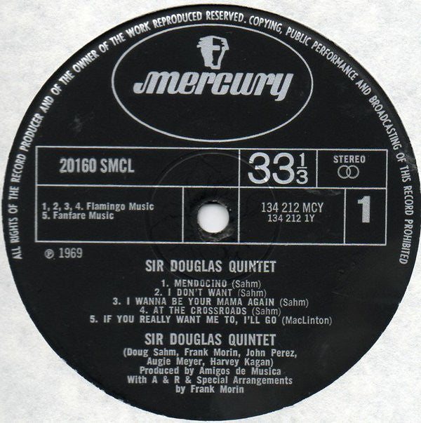 Sir Douglas Quintet : Mendocino (LP, Album)