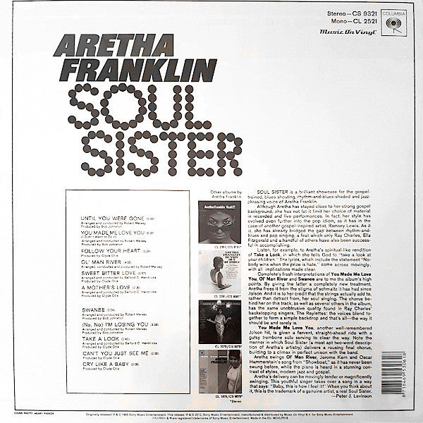 Aretha Franklin : Soul Sister (LP, Album, RE, RM)