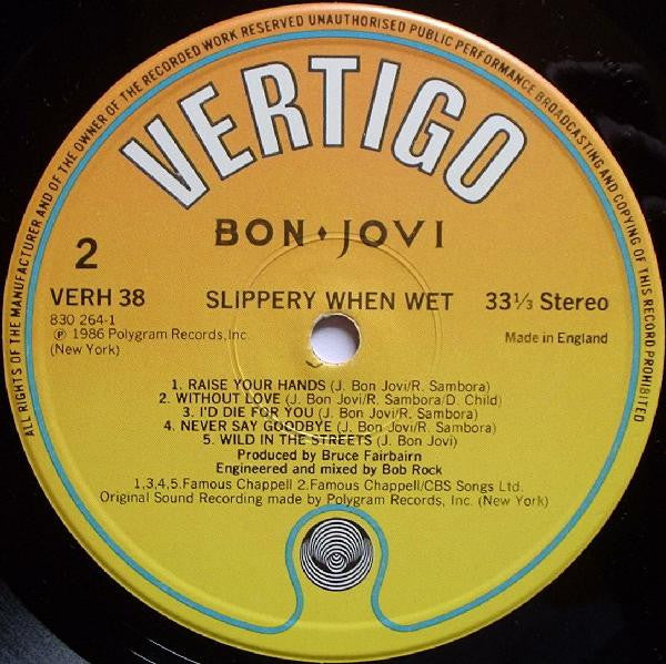 Bon Jovi : Slippery When Wet (LP, Album)