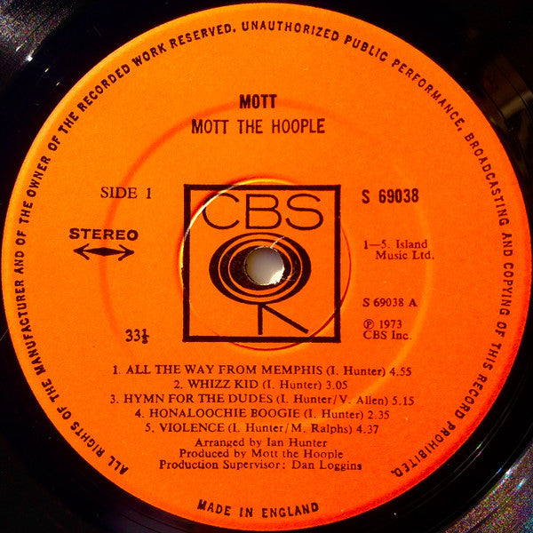 Mott The Hoople : Mott (LP, Album, RP, Sin)