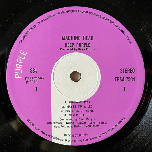Deep Purple : Machine Head (LP, Album)