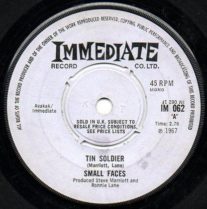 Small Faces : Tin Soldier (7", Single, Mono, Kno)