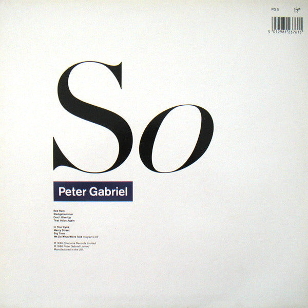 Peter Gabriel : So (LP, Album)