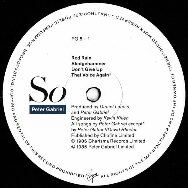 Peter Gabriel : So (LP, Album)