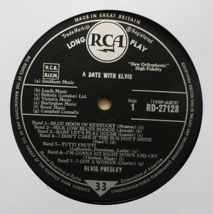Elvis Presley : A Date With Elvis (LP, Comp, Mono)