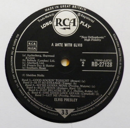 Elvis Presley : A Date With Elvis (LP, Comp, Mono)