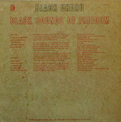 Black Uhuru : Black Sounds Of Freedom (LP, Album)