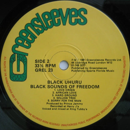 Black Uhuru : Black Sounds Of Freedom (LP, Album)