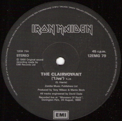 Iron Maiden : The Clairvoyant (12", Single, Gat)