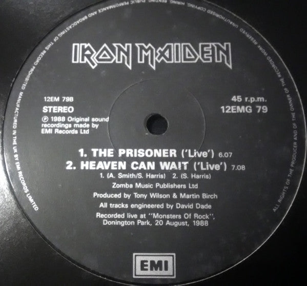 Iron Maiden : The Clairvoyant (12", Single, Gat)